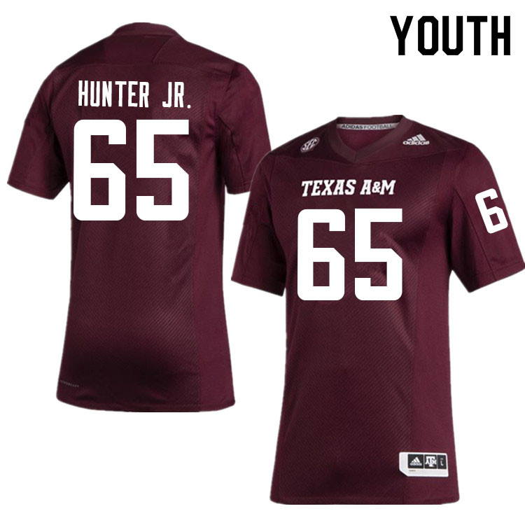 Youth #65 Derick Hunter Jr. Texas A&M Aggies College Football Jerseys Sale-Maroon